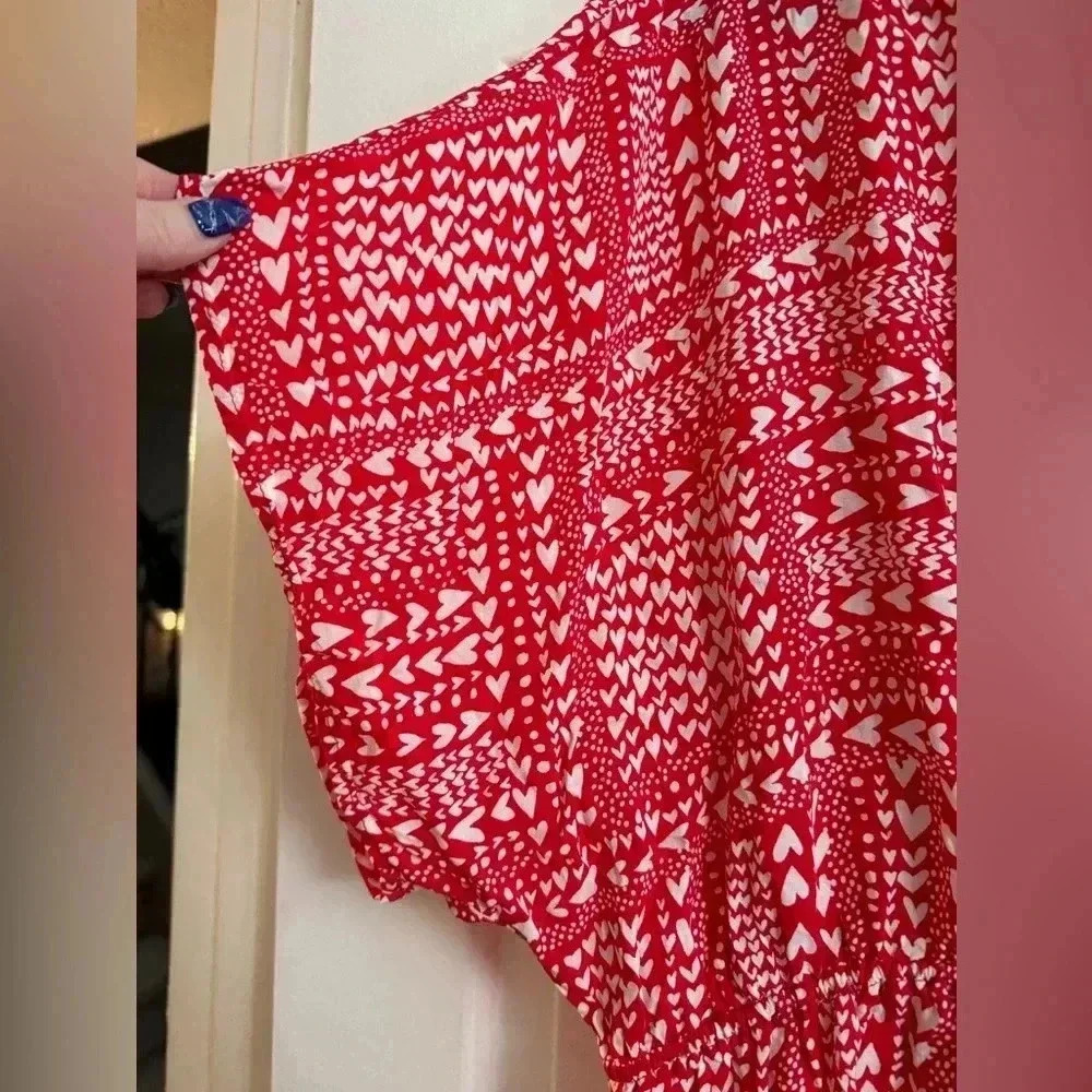 Victoria’s Secret Kimono Hearts Valentines Day Swim Coverup Top Cinch Waist OS - Picture 6 of 12
